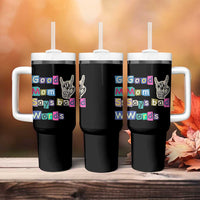 Good Moms Say Bad Words Tumbler With Handle Funny Sarcastic Mom Mother’s Day Gift