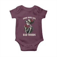 Good Moms Say Bad Words Baby Onesie Funny Sarcastic Skeleton Mom Mother’s Day