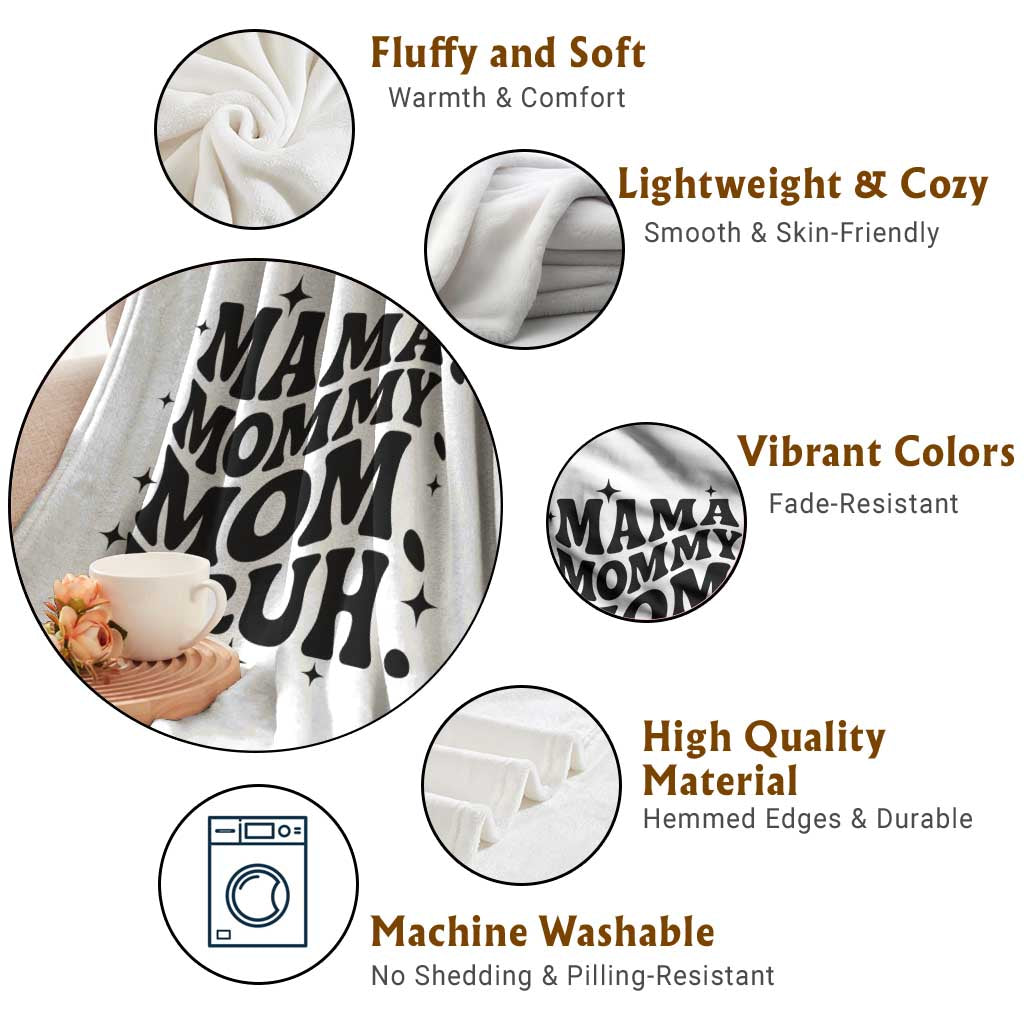 Mama Mommy Mom Bruh Throw Blanket Funny Mom Life Mother’s Day Gift