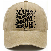 Mama Mommy Mom Bruh Washed Cotton Baseball Cap Funny Mom Life Mother’s Day Gift