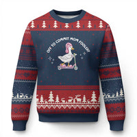 Funny Goose Mom Ugly Christmas Sweater Off To Commit Mom Foolery
