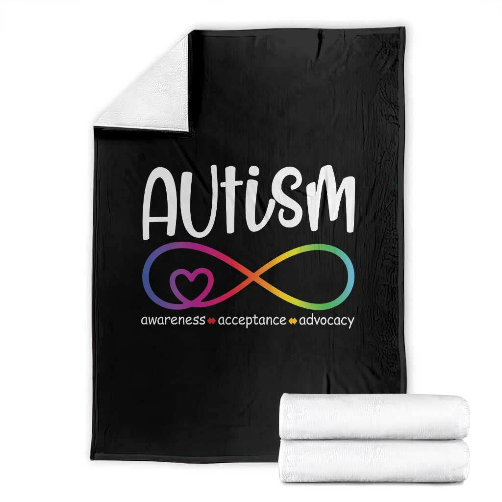 Autism Acceptance Throw Blanket Neurodivergent Support Infinity Symbol