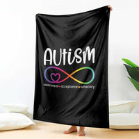 Autism Acceptance Throw Blanket Neurodivergent Support Infinity Symbol