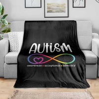 Autism Acceptance Throw Blanket Neurodivergent Support Infinity Symbol