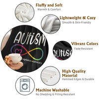 Autism Acceptance Throw Blanket Neurodivergent Support Infinity Symbol