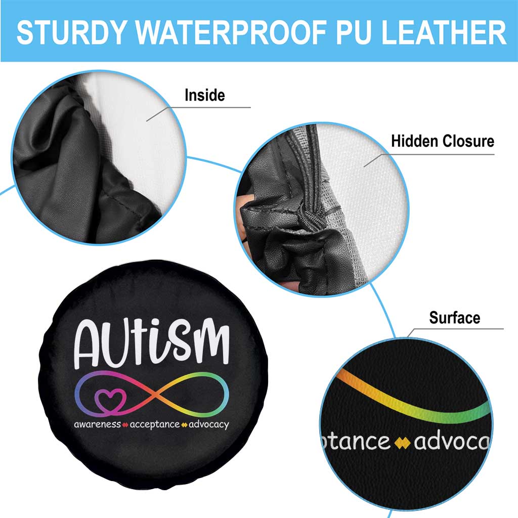 Autism Acceptance Spare Tire Cover Neurodivergent Support Infinity Symbol