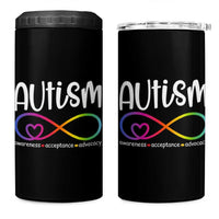 Autism Acceptance 4 in 1 Can Cooler Tumbler Neurodivergent Support Infinity Symbol