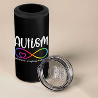 Autism Acceptance 4 in 1 Can Cooler Tumbler Neurodivergent Support Infinity Symbol