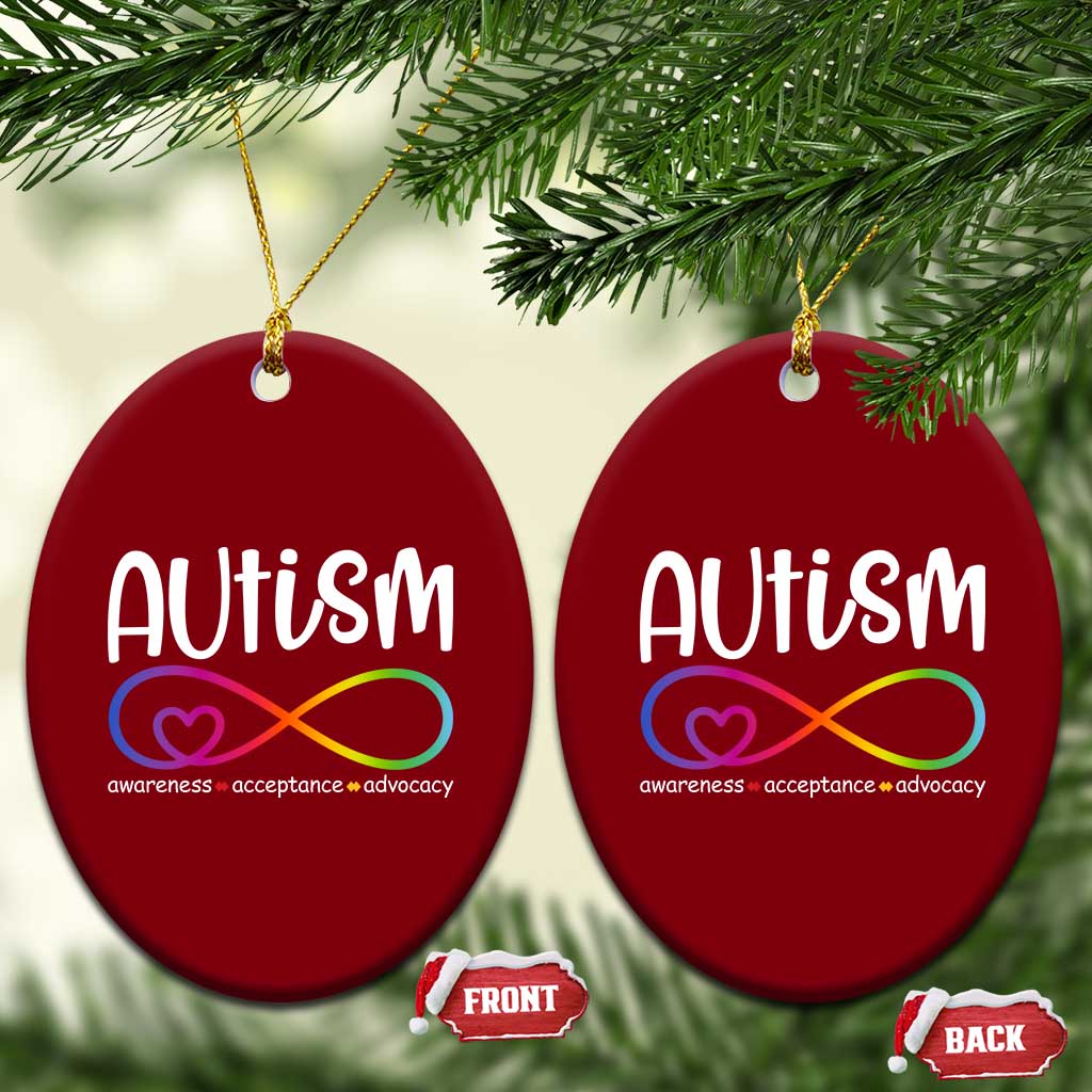 Autism Acceptance Ceramic Ornament Neurodivergent Support Infinity Symbol