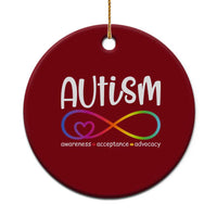 Autism Acceptance Ceramic Ornament Neurodivergent Support Infinity Symbol