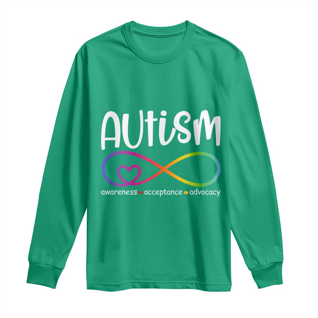 Autism Acceptance Long Sleeve Shirt Neurodivergent Support Infinity Symbol
