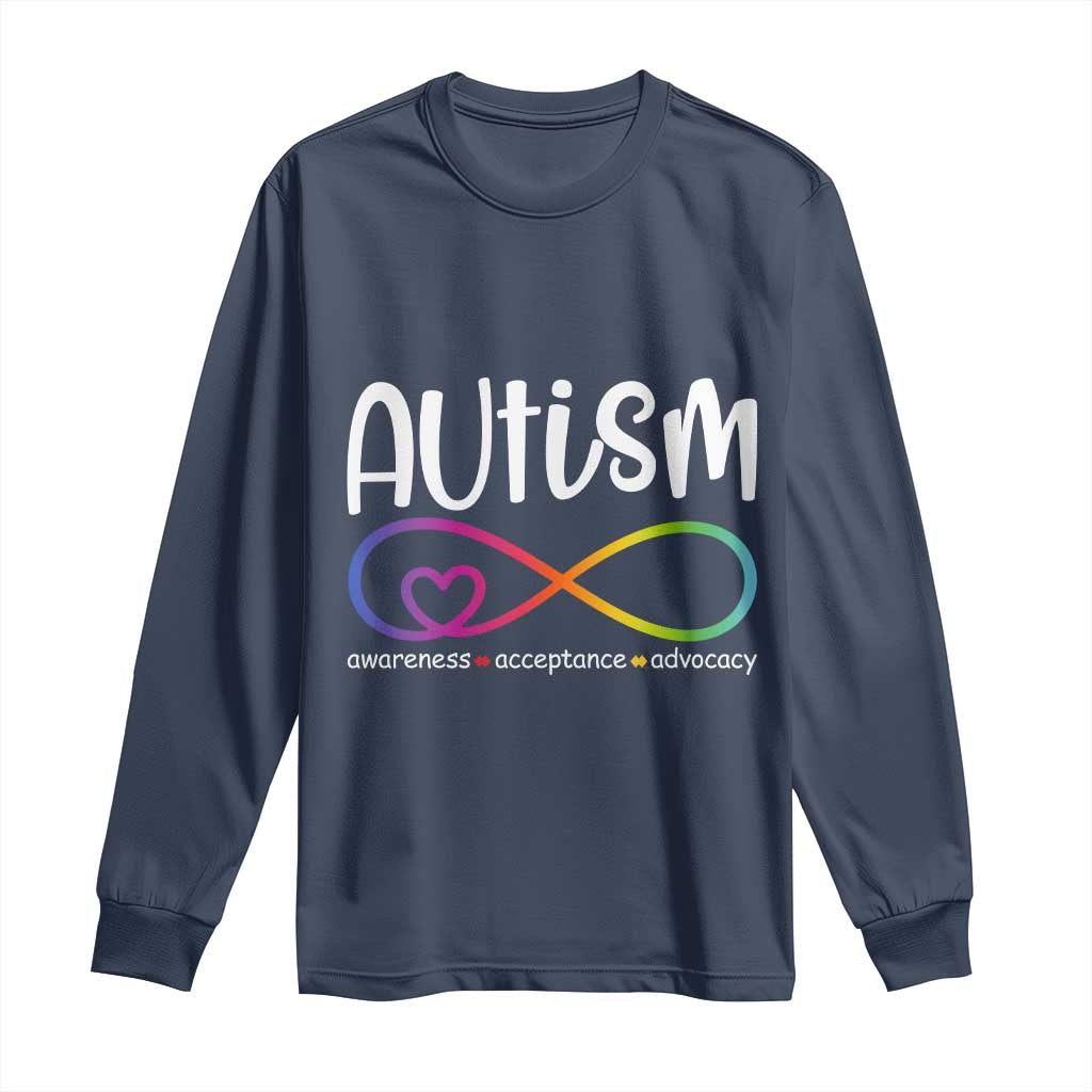 Autism Acceptance Long Sleeve Shirt Neurodivergent Support Infinity Symbol