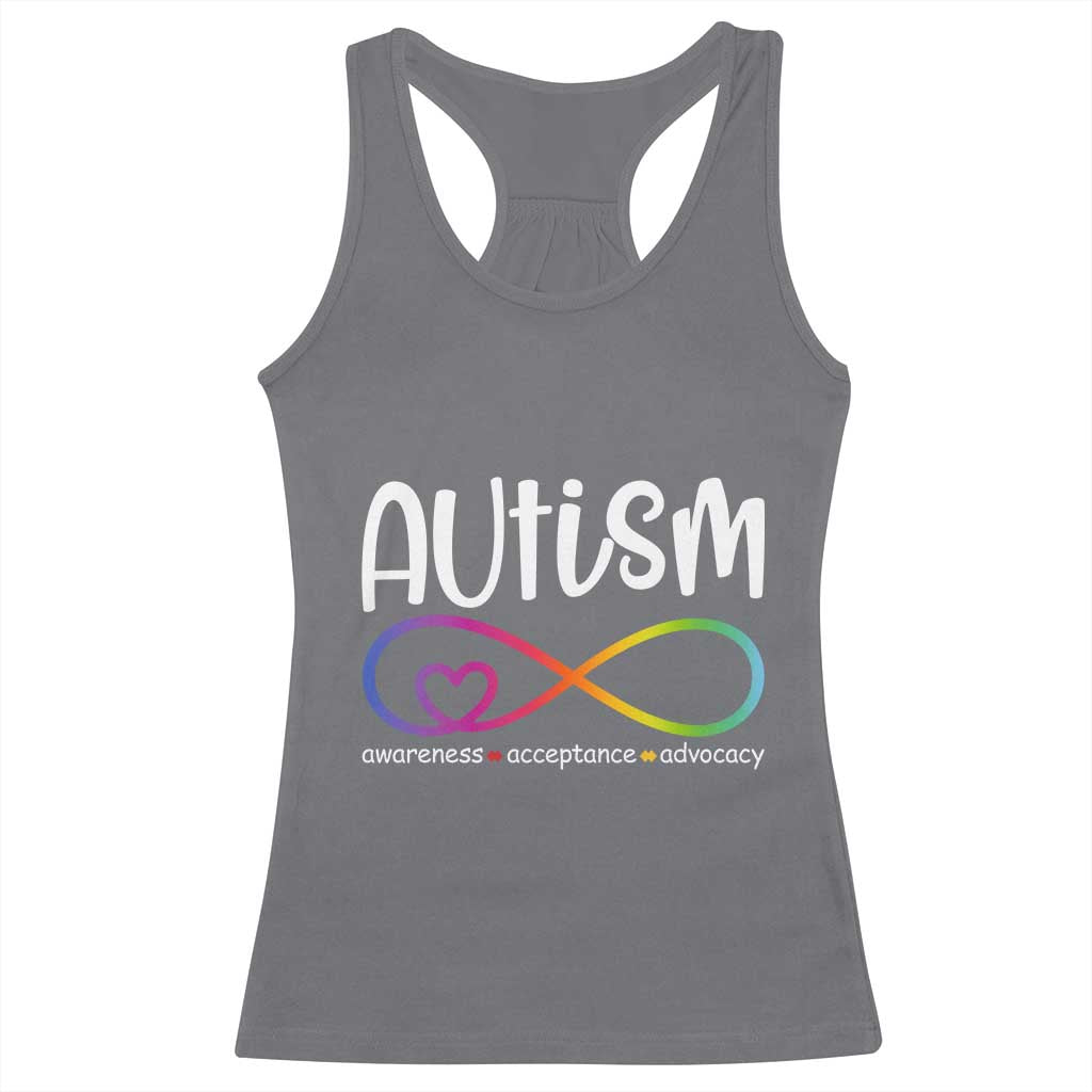 Autism Acceptance Racerback Tank Top Neurodivergent Support Infinity Symbol