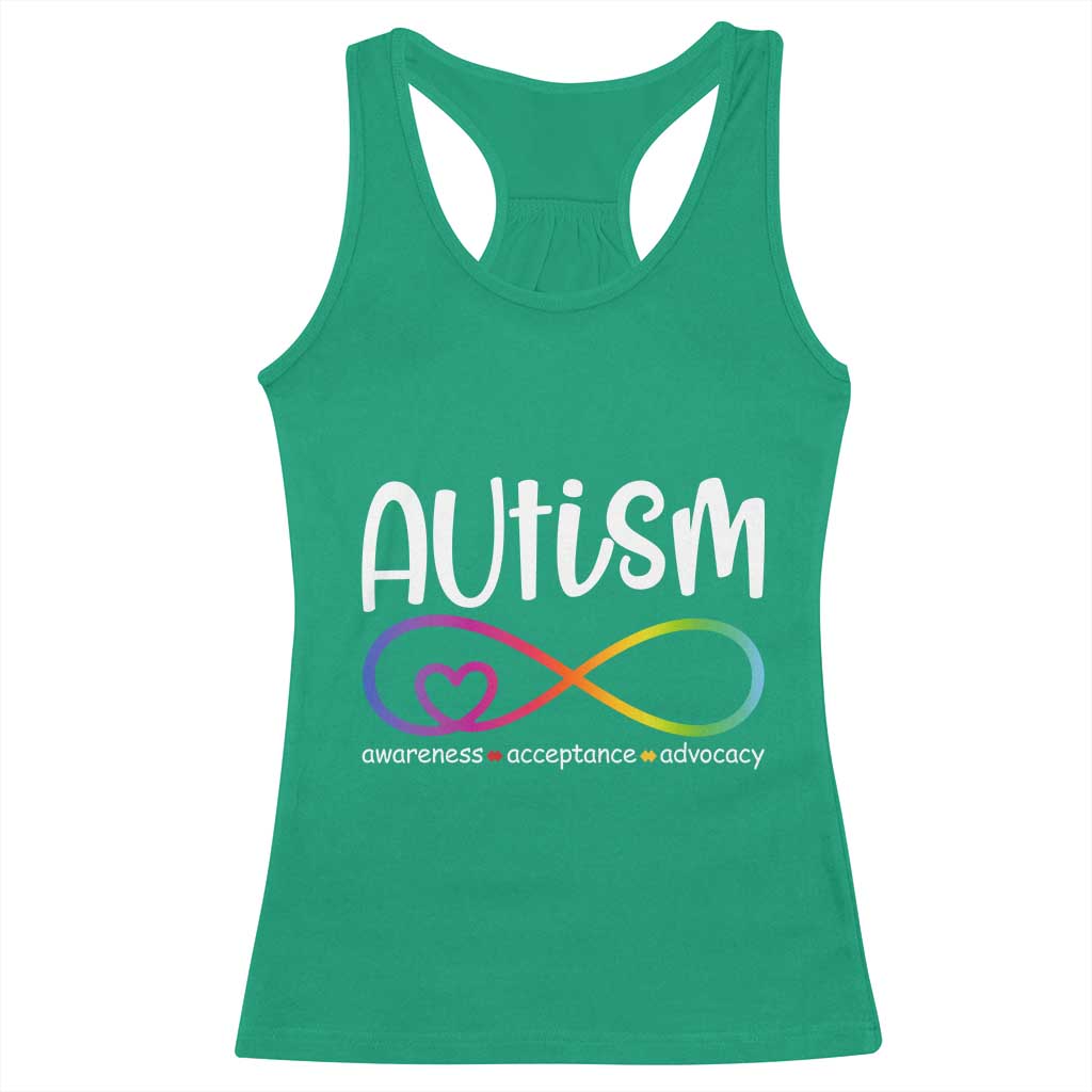 Autism Acceptance Racerback Tank Top Neurodivergent Support Infinity Symbol