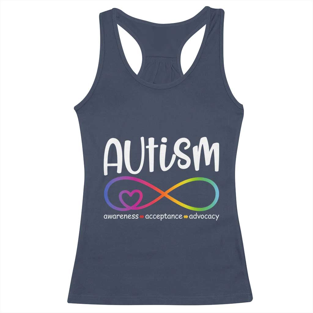 Autism Acceptance Racerback Tank Top Neurodivergent Support Infinity Symbol