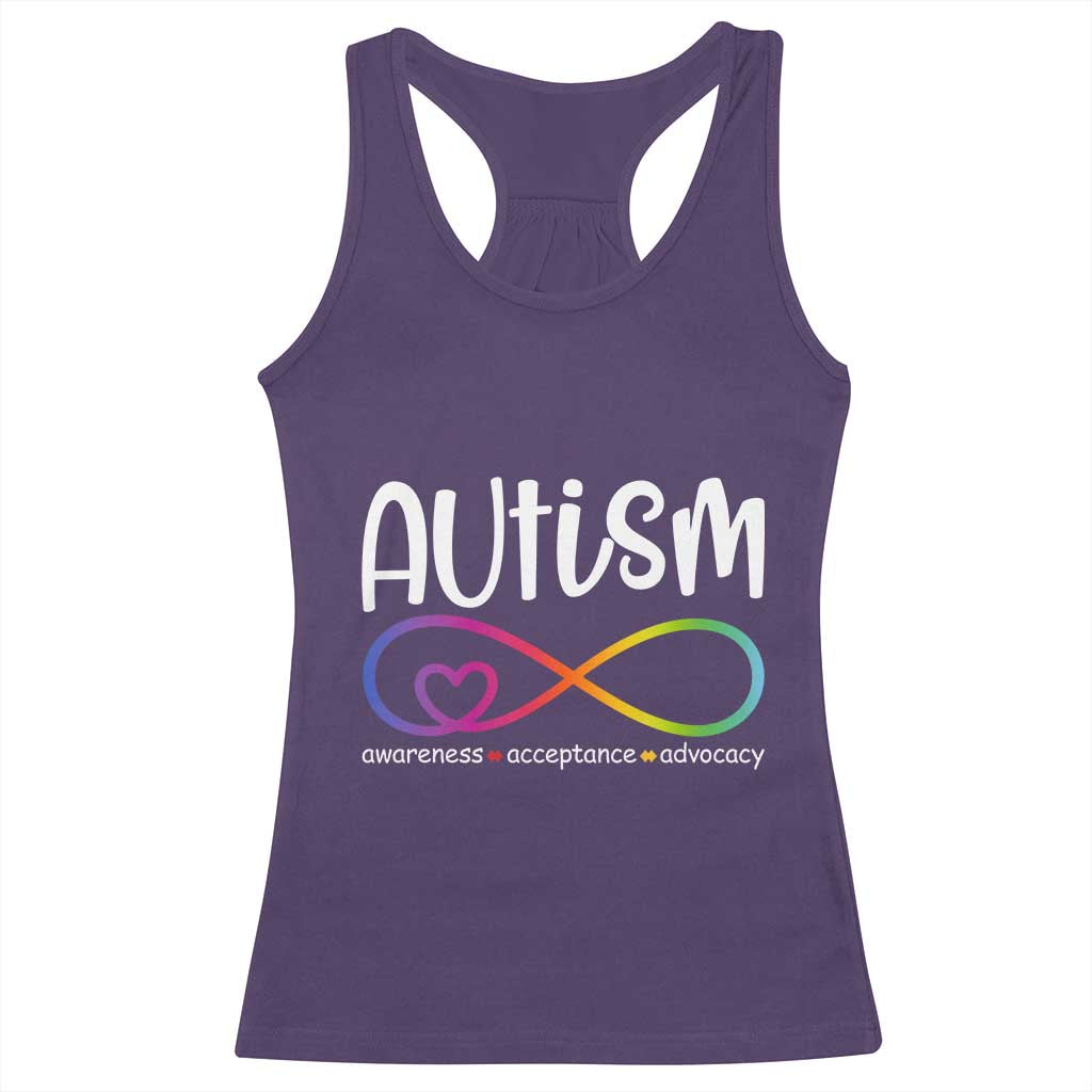 Autism Acceptance Racerback Tank Top Neurodivergent Support Infinity Symbol