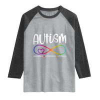 Autism Acceptance Raglan Shirt Neurodivergent Support Infinity Symbol