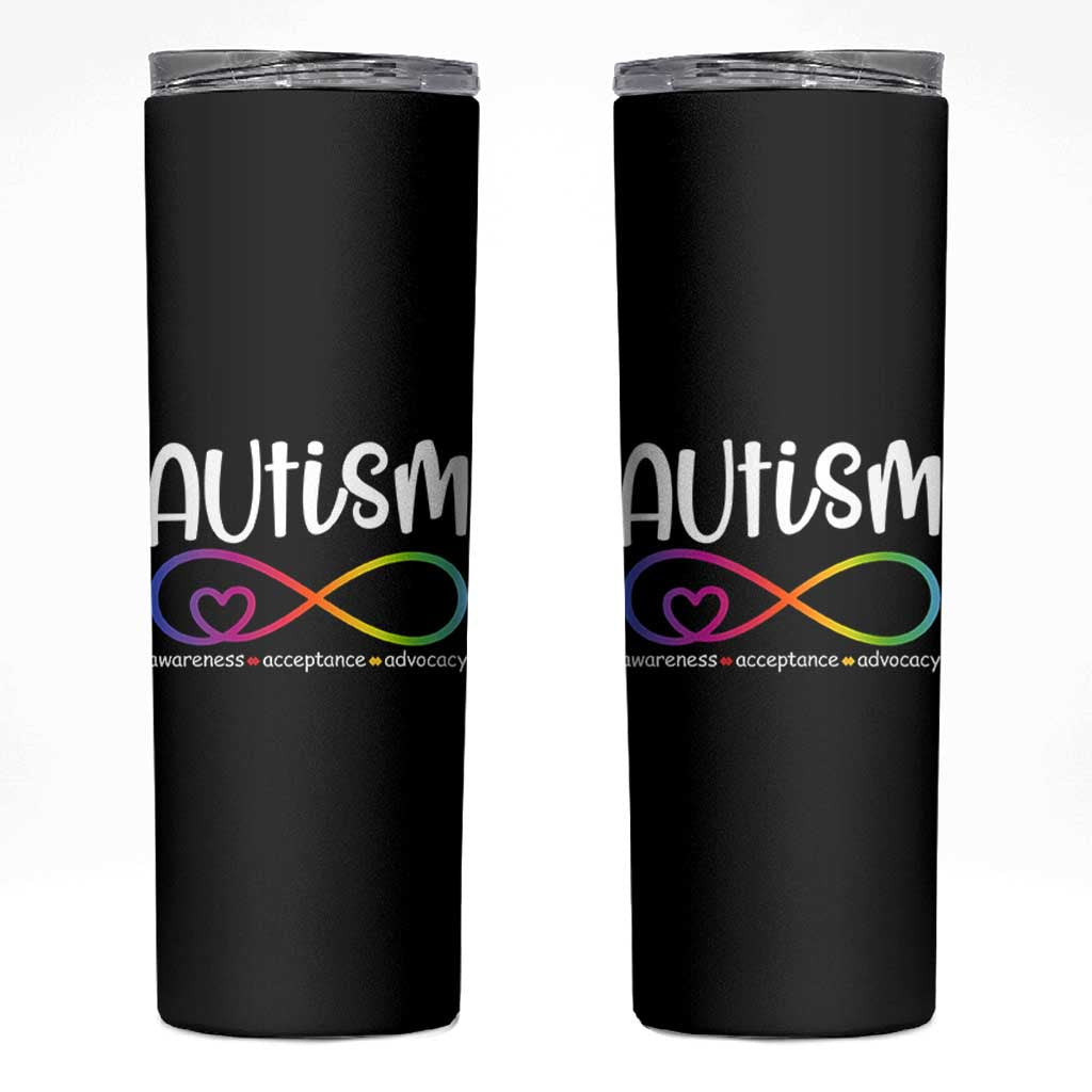 Autism Acceptance Skinny Tumbler Neurodivergent Support Infinity Symbol