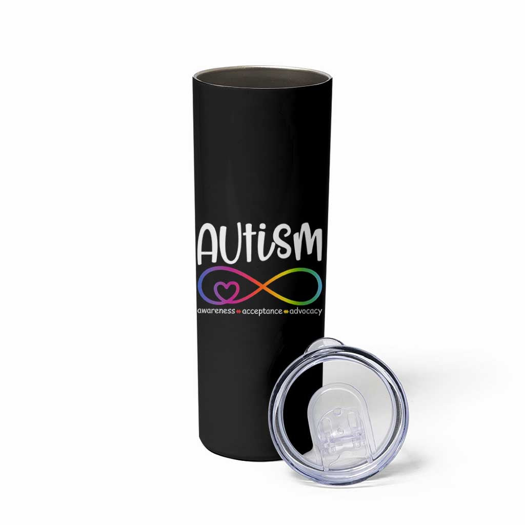 Autism Acceptance Skinny Tumbler Neurodivergent Support Infinity Symbol