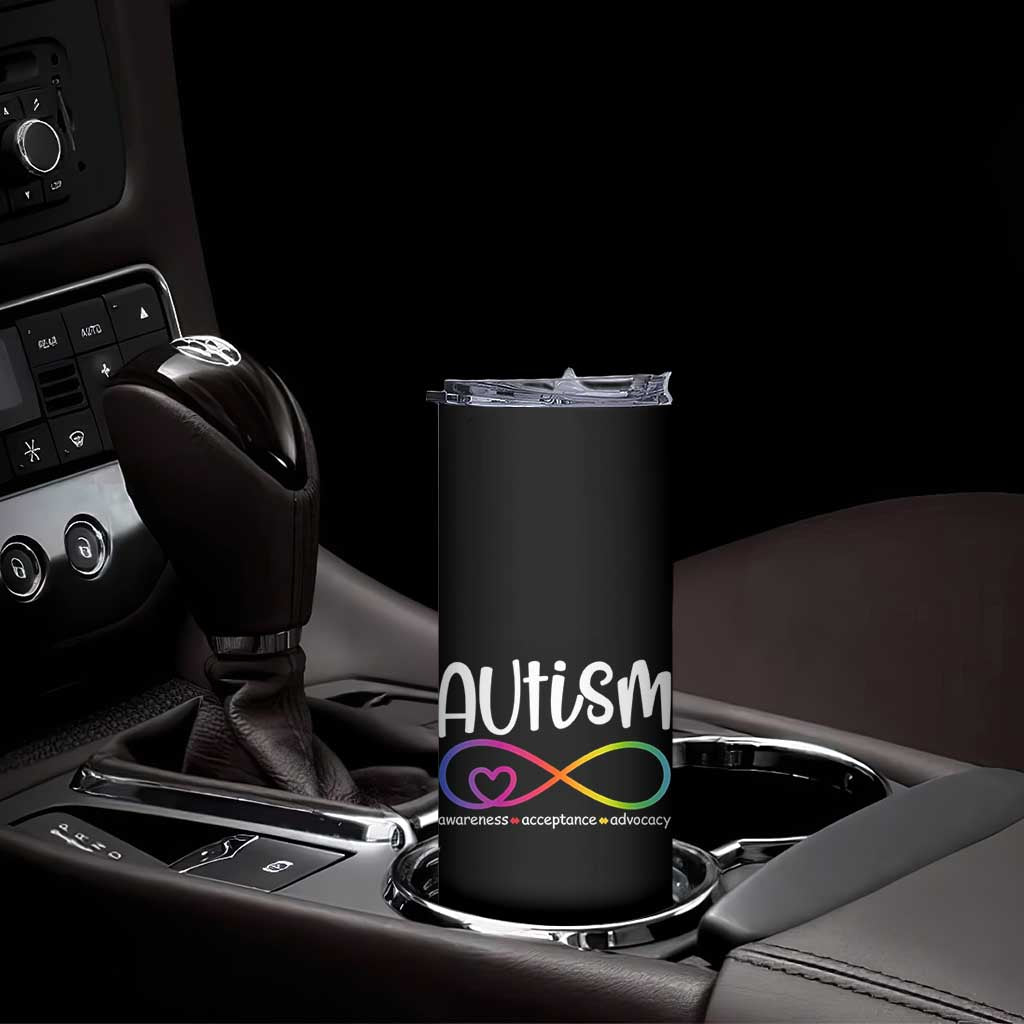 Autism Acceptance Skinny Tumbler Neurodivergent Support Infinity Symbol