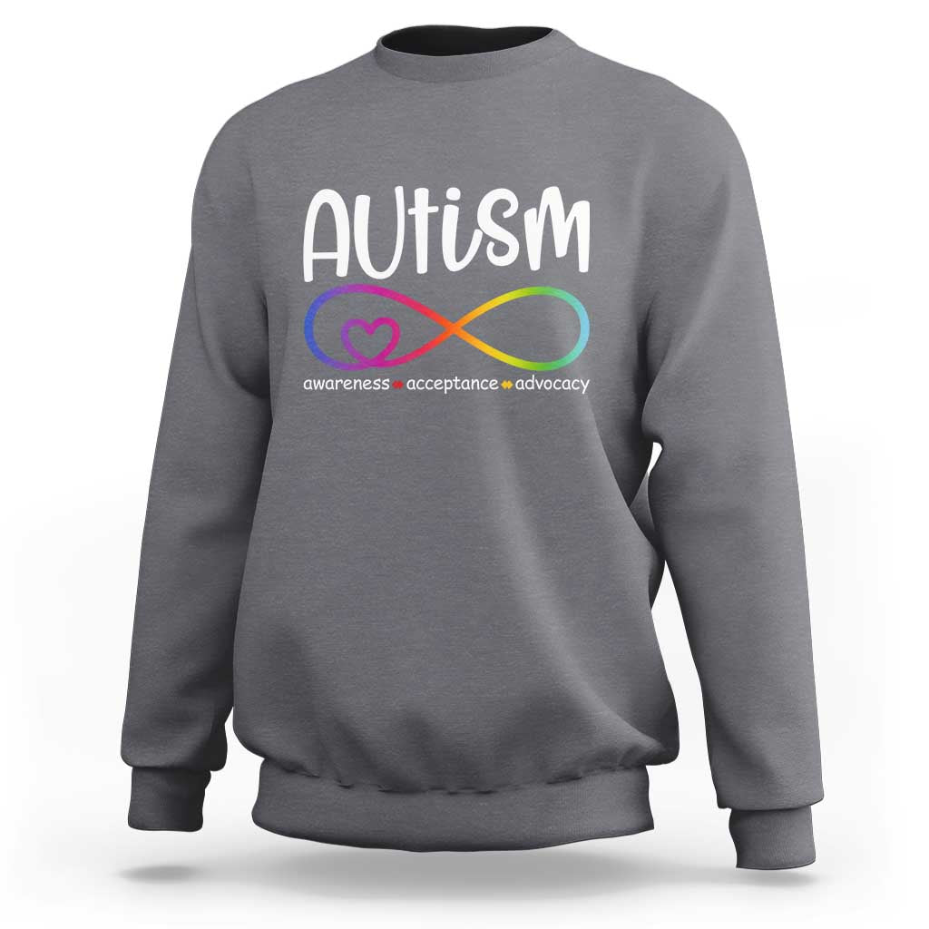 Autism Acceptance Sweatshirt Neurodivergent Support Infinity Symbol