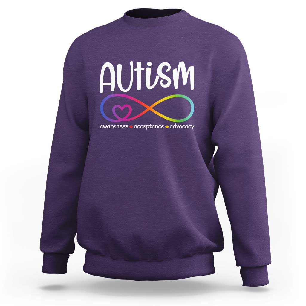 Autism Acceptance Sweatshirt Neurodivergent Support Infinity Symbol