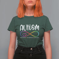 Autism Acceptance T Shirt For Women Neurodivergent Support Infinity Symbol