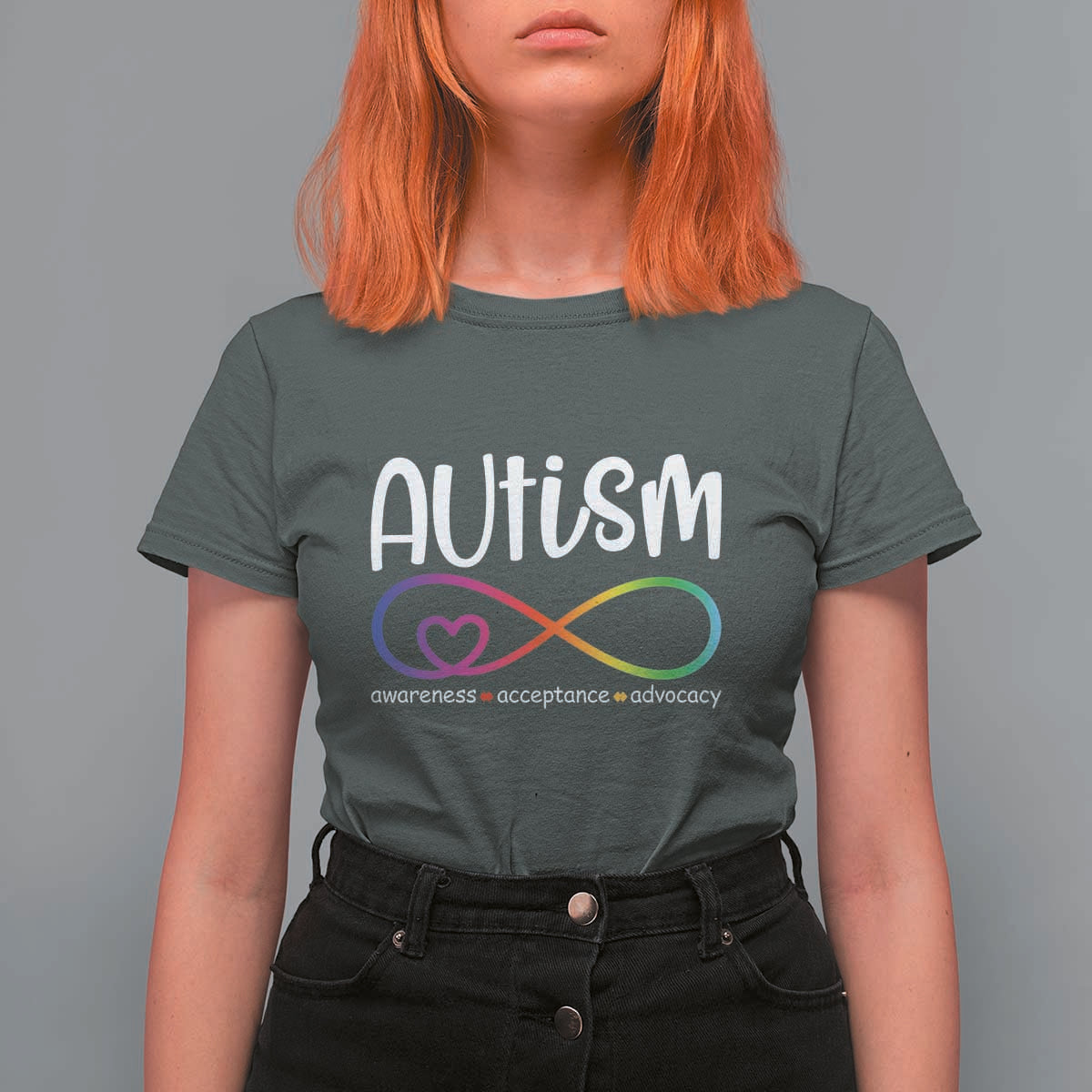 Autism Acceptance T Shirt For Women Neurodivergent Support Infinity Symbol