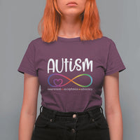 Autism Acceptance T Shirt For Women Neurodivergent Support Infinity Symbol