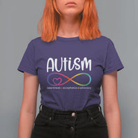 Autism Acceptance T Shirt For Women Neurodivergent Support Infinity Symbol