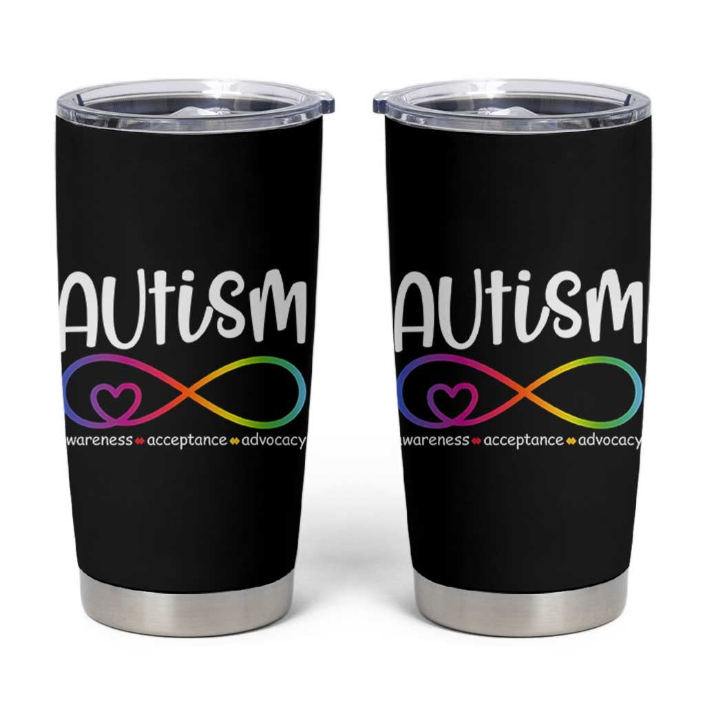 Autism Acceptance Tumbler Cup Neurodivergent Support Infinity Symbol