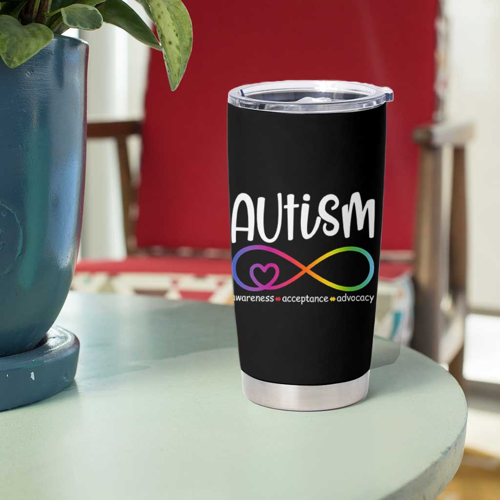 Autism Acceptance Tumbler Cup Neurodivergent Support Infinity Symbol