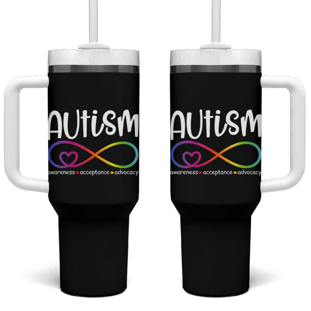 Autism Acceptance Tumbler With Handle Neurodivergent Support Infinity Symbol