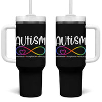 Autism Acceptance Tumbler With Handle Neurodivergent Support Infinity Symbol