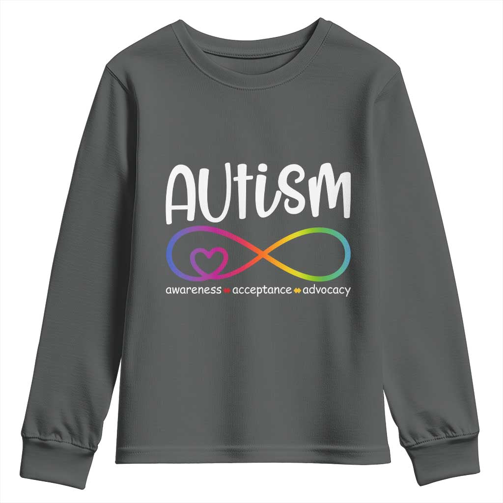 Autism Acceptance Youth Sweatshirt Neurodivergent Support Infinity Symbol
