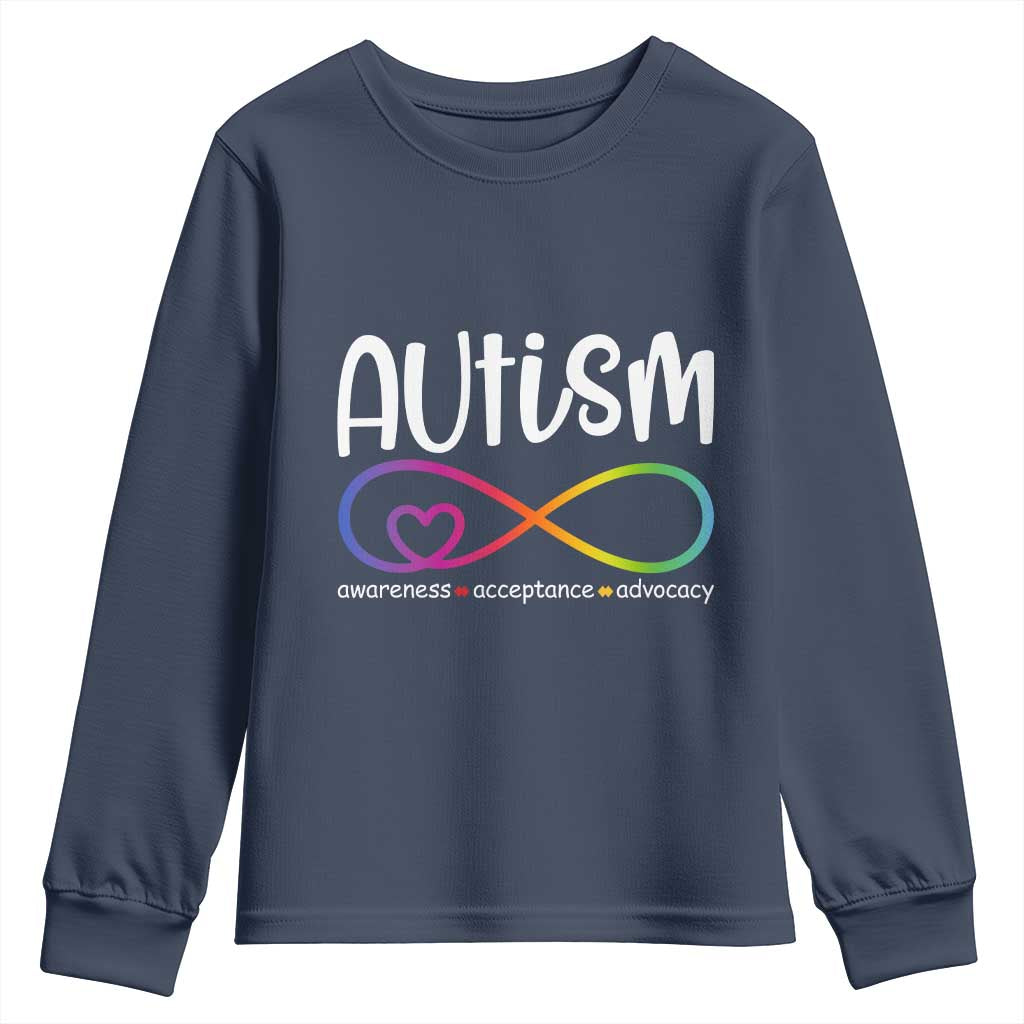 Autism Acceptance Youth Sweatshirt Neurodivergent Support Infinity Symbol