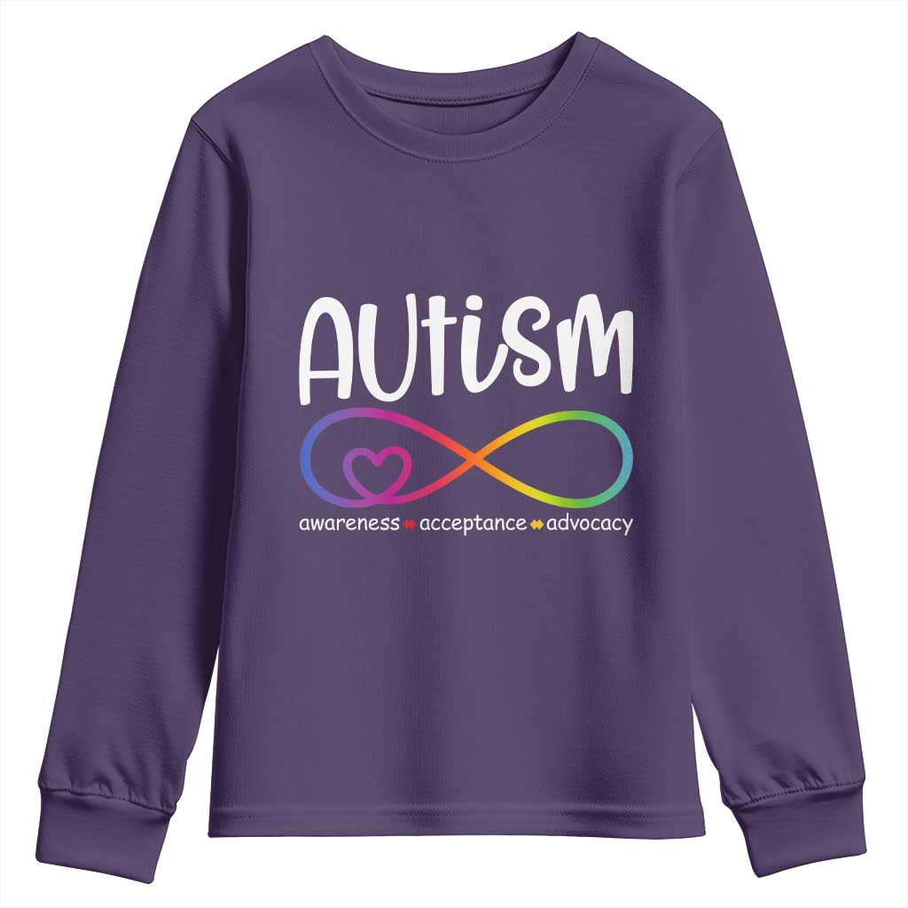 Autism Acceptance Youth Sweatshirt Neurodivergent Support Infinity Symbol