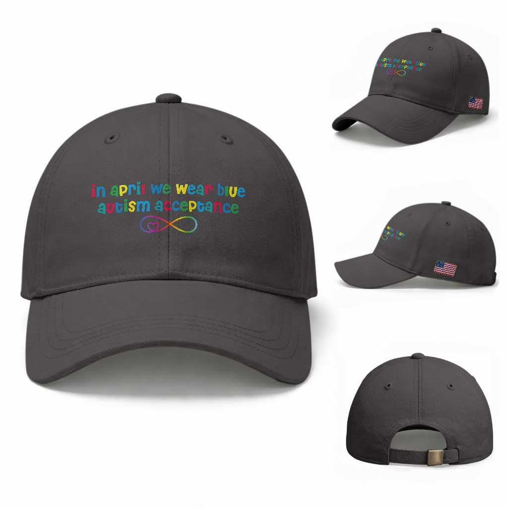 Autism Acceptance Baseball Cap Neurodivergent Support Infinity Heart Symbol