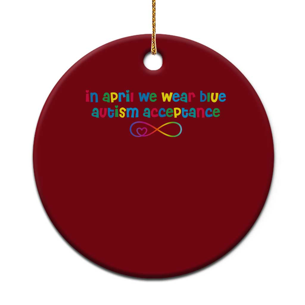 Autism Acceptance Ceramic Ornament Neurodivergent Support Infinity Heart Symbol