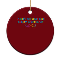 Autism Acceptance Ceramic Ornament Neurodivergent Support Infinity Heart Symbol