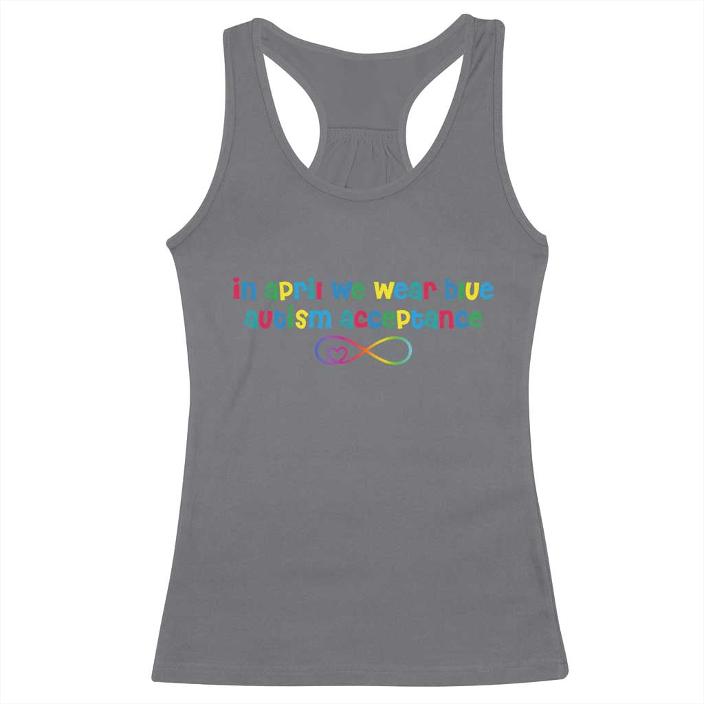 Autism Acceptance Racerback Tank Top Neurodivergent Support Infinity Heart Symbol