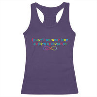 Autism Acceptance Racerback Tank Top Neurodivergent Support Infinity Heart Symbol