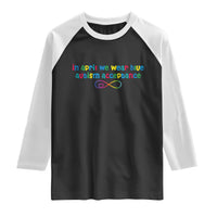 Autism Acceptance Raglan Shirt Neurodivergent Support Infinity Heart Symbol