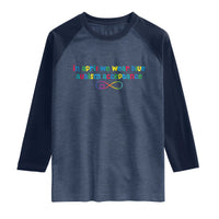 Autism Acceptance Raglan Shirt Neurodivergent Support Infinity Heart Symbol