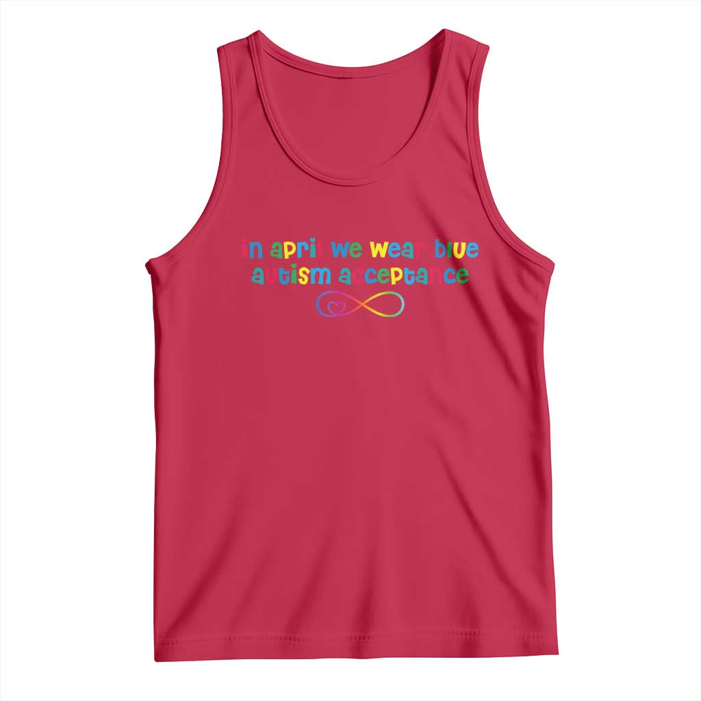 Autism Acceptance Tank Top Neurodivergent Support Infinity Heart Symbol