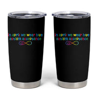 Autism Acceptance Tumbler Cup Neurodivergent Support Infinity Heart Symbol