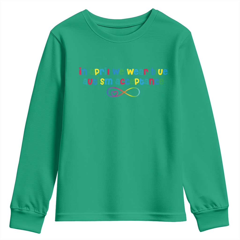 Autism Acceptance Youth Sweatshirt Neurodivergent Support Infinity Heart Symbol