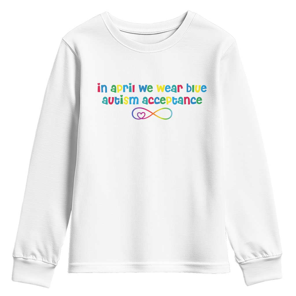 Autism Acceptance Youth Sweatshirt Neurodivergent Support Infinity Heart Symbol
