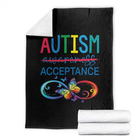 Autism Acceptance Throw Blanket Neurodivergent Support Infinity Butterfly Symbol