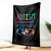 Autism Acceptance Throw Blanket Neurodivergent Support Infinity Butterfly Symbol
